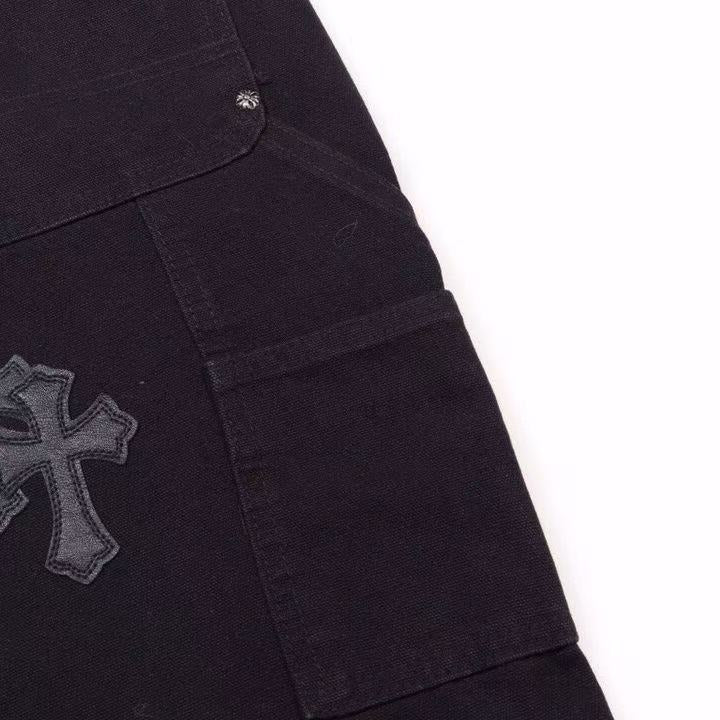 JEAN DE CHARPENTIER NOIR À DOUBLE GENOU CHROME HEARTS