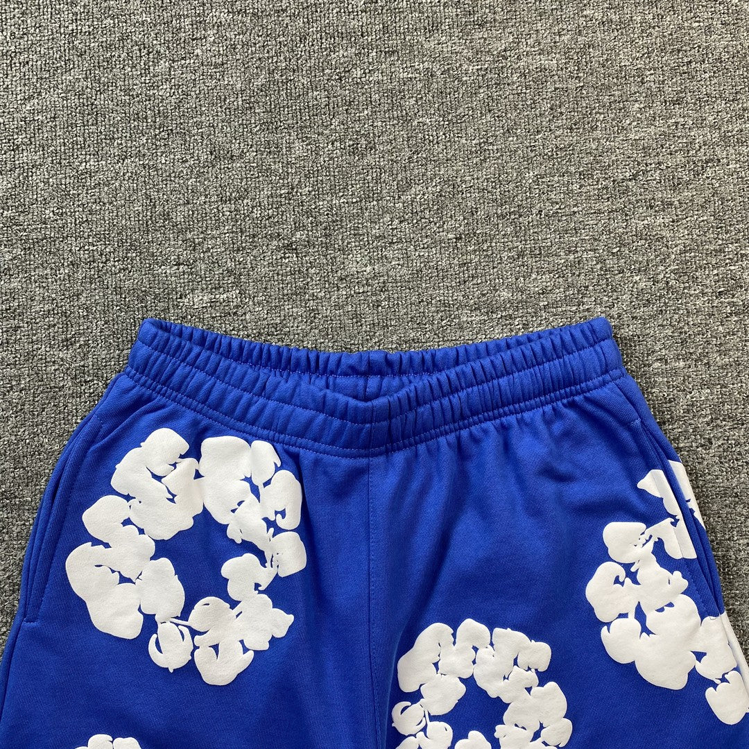 Short en coton déchiré bleu foncé