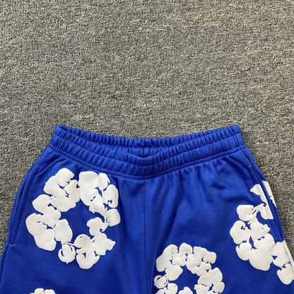 Short en coton déchiré bleu foncé