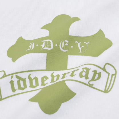 T-shirt blanc à logo Croix d'or Chrome Hearts