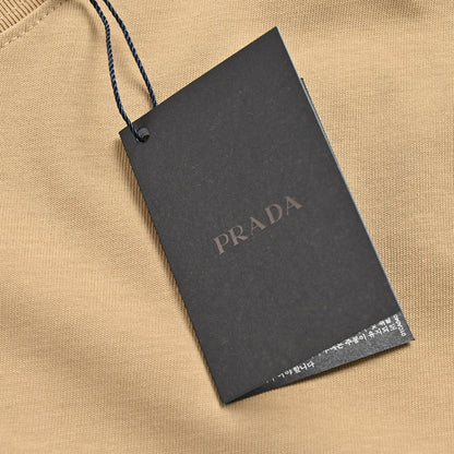 T-shirt beige à logo Prada Milano