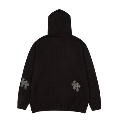 Sweat à capuche noir à écusson croisé Chrome Hearts