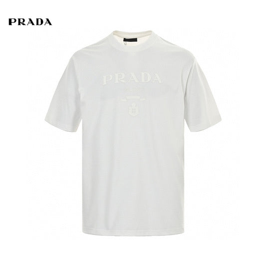 T-shirt Prada blanc avec logo discret