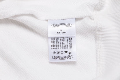 Sweat-shirt blanc avec logo fer à cheval et cœurs chromés