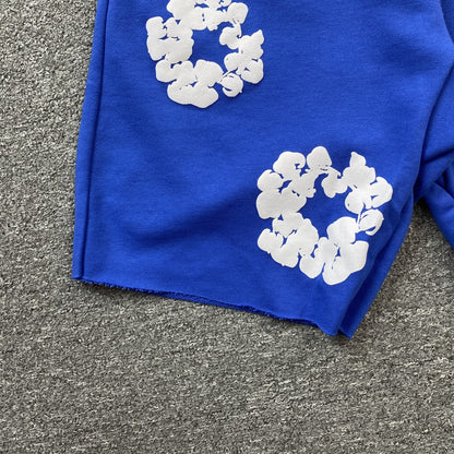 Short en coton déchiré bleu foncé