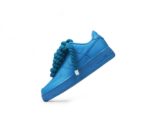 LACETS EN CORDE BLEUE TEINTE AIR FORCE 1