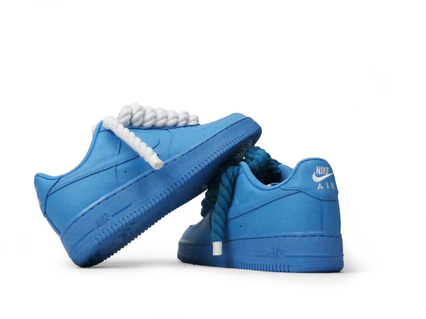LACETS EN CORDE BLEUE TEINTE AIR FORCE 1