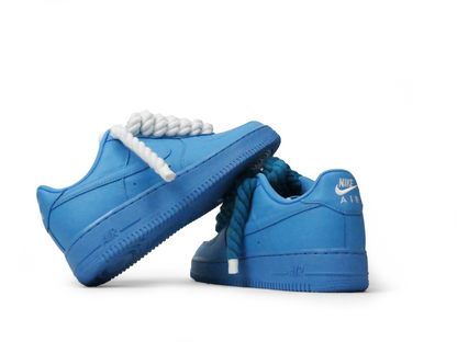 LACETS EN CORDE BLEUE TEINTE AIR FORCE 1