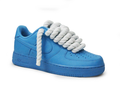 LACETS EN CORDE BLEUE TEINTE AIR FORCE 1