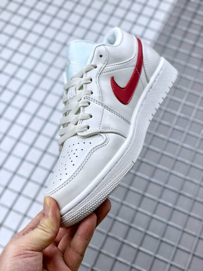 JORDAN 1 LOW x WHITE UNIVERSITY RED 