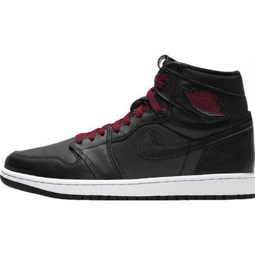 JORDAN 1 RETRO HIGH x BLACK SATIN GYM RED 