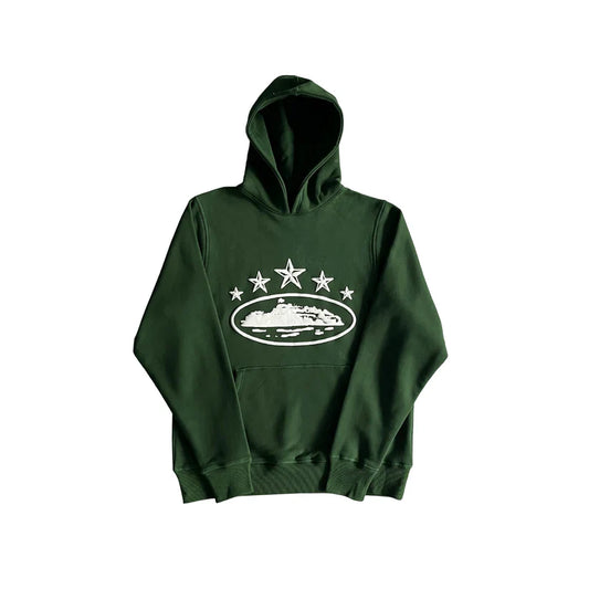 Corteiz 5 Starz Alcatraz Hoodie - (GREEN)