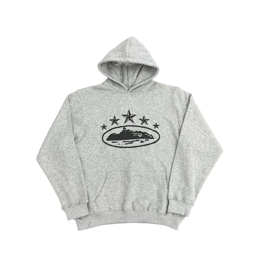 Corteiz 5 Starz Alcatraz Hoodie - (GREY)