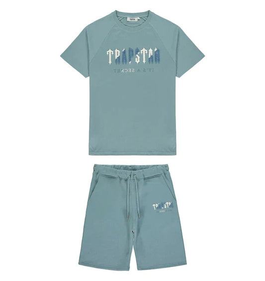 Ensemble court Trapstar Chenille Decoded - Citadel / Blanc