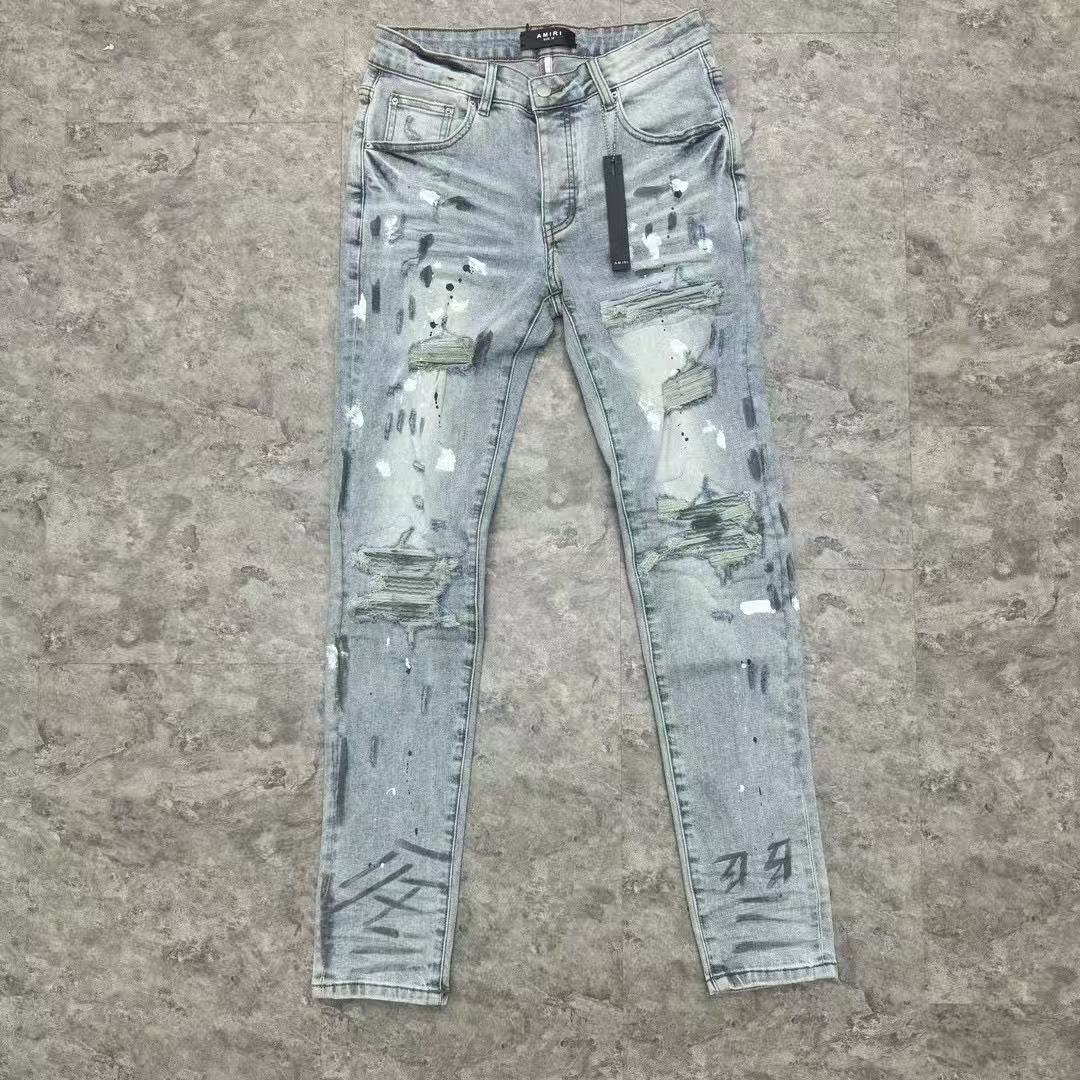JEANS DE PEINTURE AMIRI MX1 BLEU