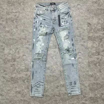 JEANS DE PEINTURE AMIRI MX1 BLEU