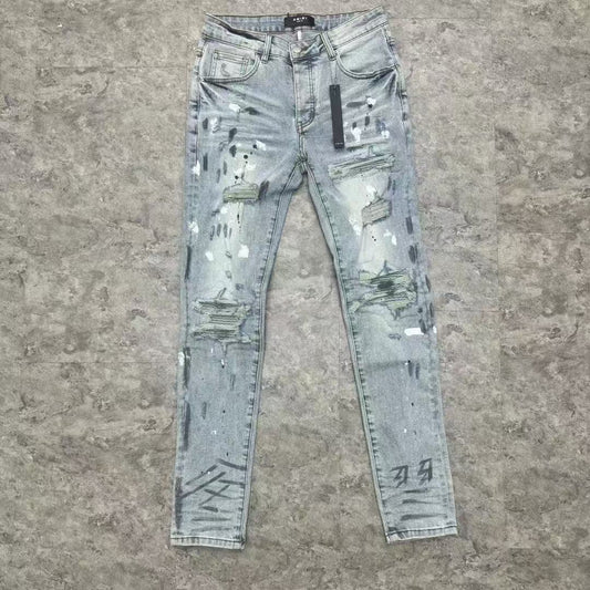 JEANS DE PEINTURE AMIRI MX1 BLEU