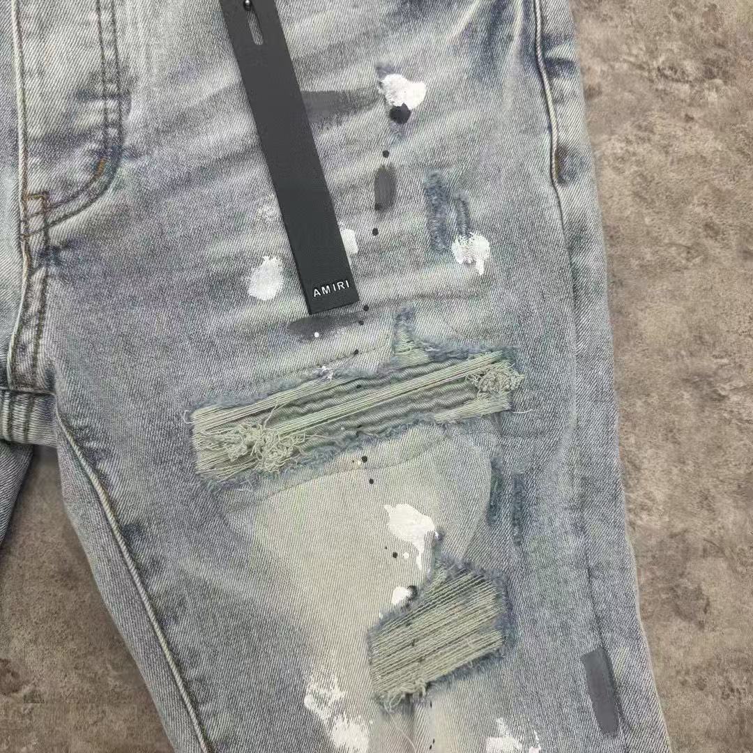 JEANS DE PEINTURE AMIRI MX1 BLEU