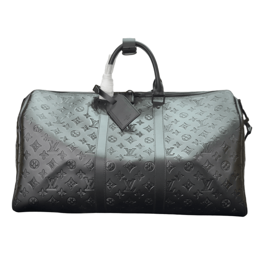 Sac de voyage Louis Vuitton Keepball 50 en cuir noir