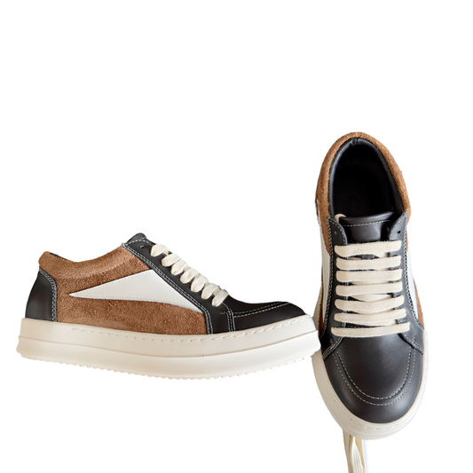 Baskets basses Rick Owens noires et marron