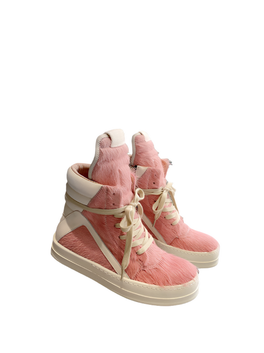 Baskets Rick Owens Geobasket - Poil de poney rose