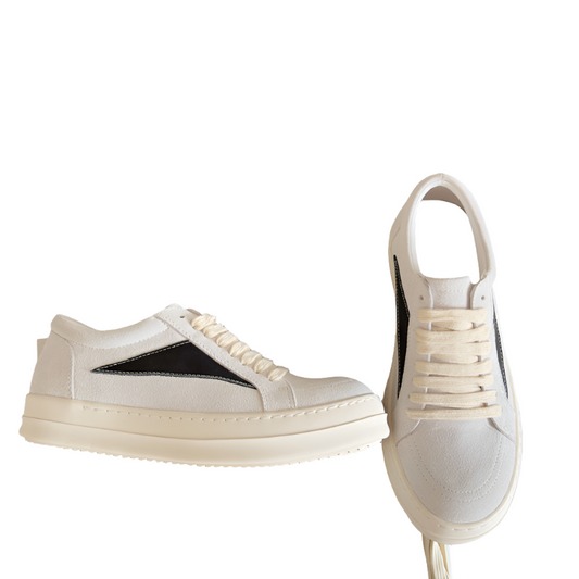 Baskets basses en daim blanc Rick Owens