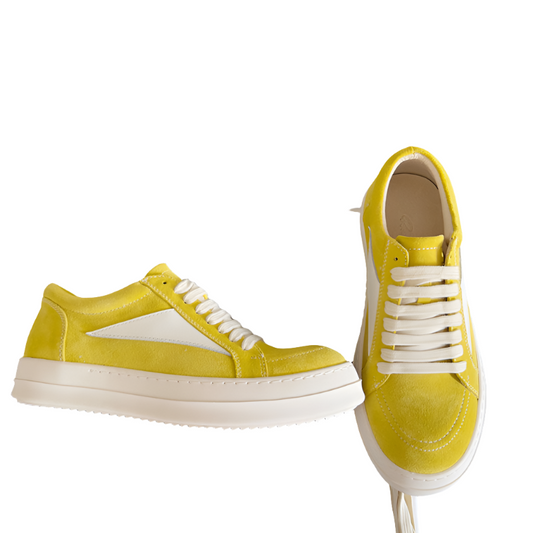 Baskets basses en daim jaune Rick Owens