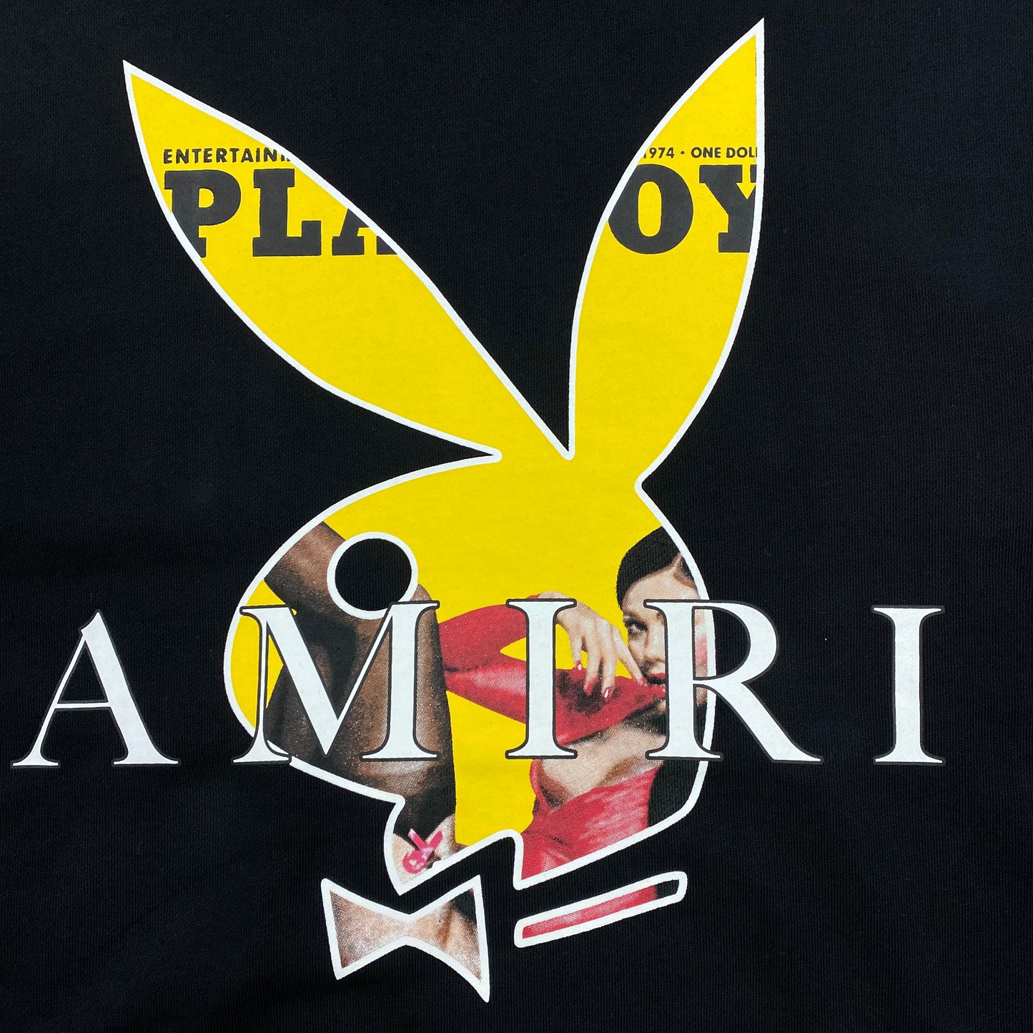Sweat à capuche AMIRI avec logo Playboy noir et jaune