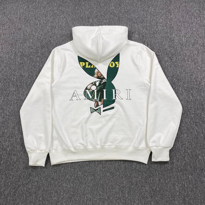SWEAT À CAPUCHE AMIRI PLAYBOY LOGO BLANC VERT