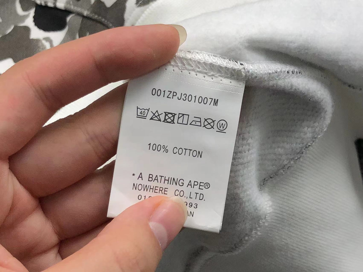 Sweat à capuche zippé BAPE ABC CAMO SHARK gris