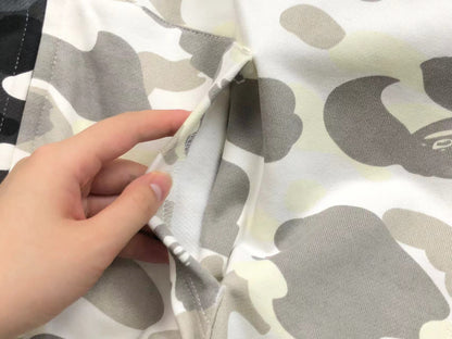 Sweat à capuche zippé BAPE CITY CAMO HALF SHARK BLANC/NOIR