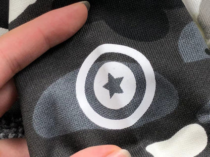 Sweat à capuche zippé BAPE CITY CAMO HALF SHARK BLANC/NOIR