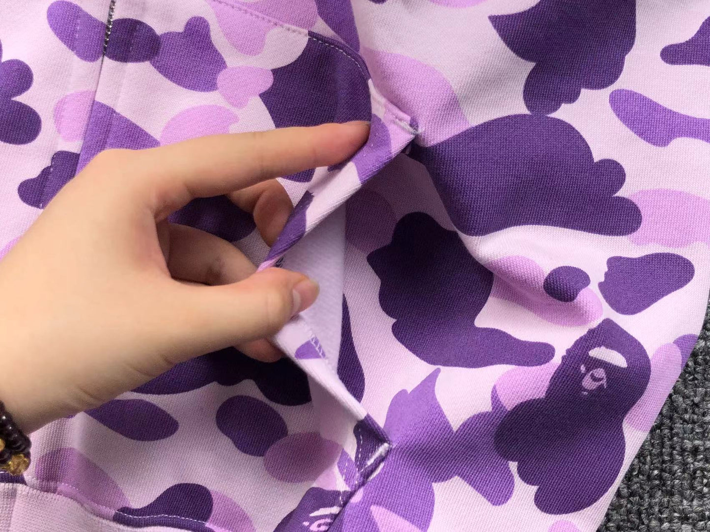 Sweat à capuche zippé BAPE COLOR CAMO violet