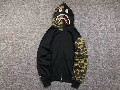 Sweat à capuche zippé BAPE camouflage vert noir