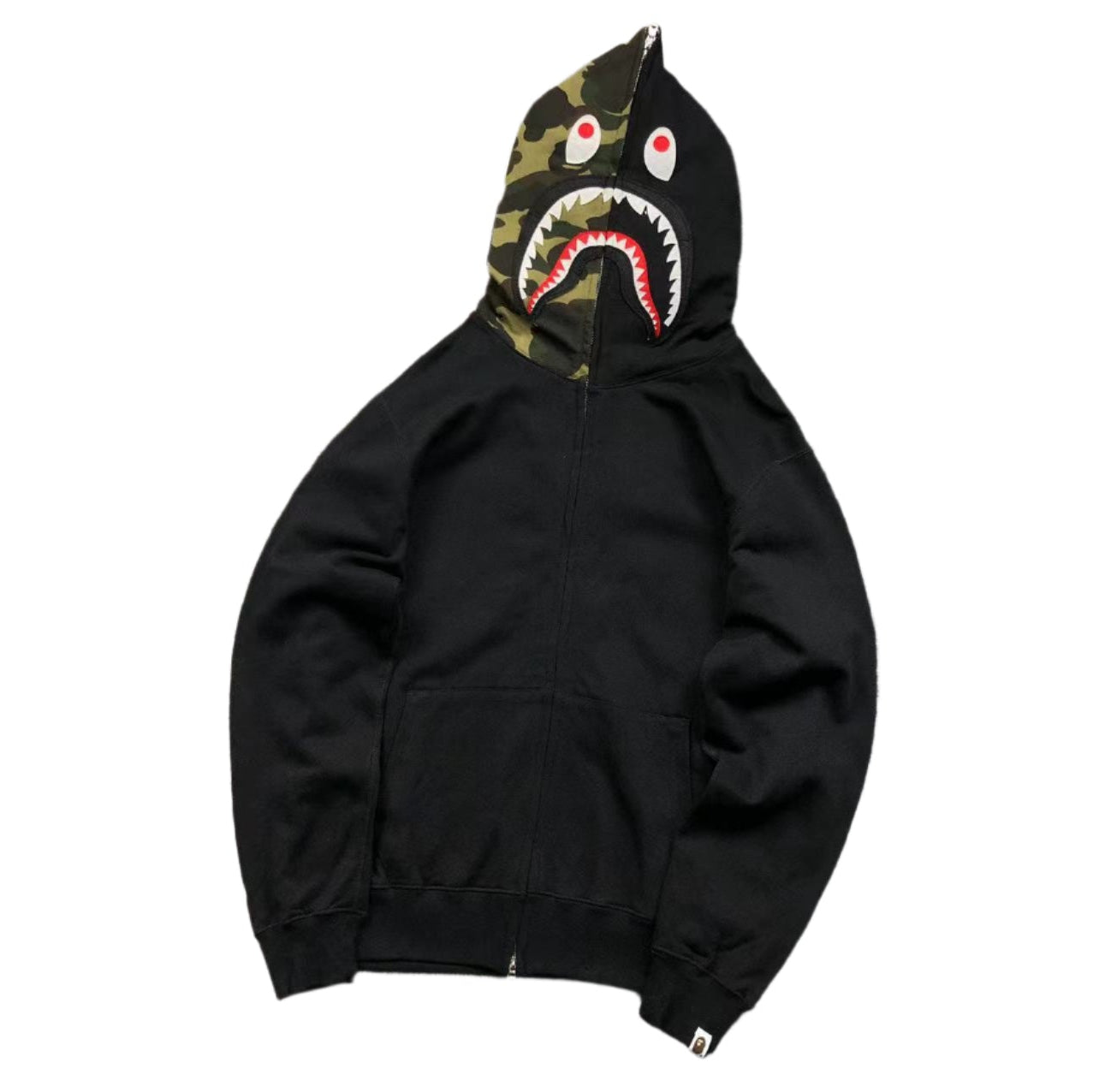 Sweat à capuche zippé BAPE Shark noir
