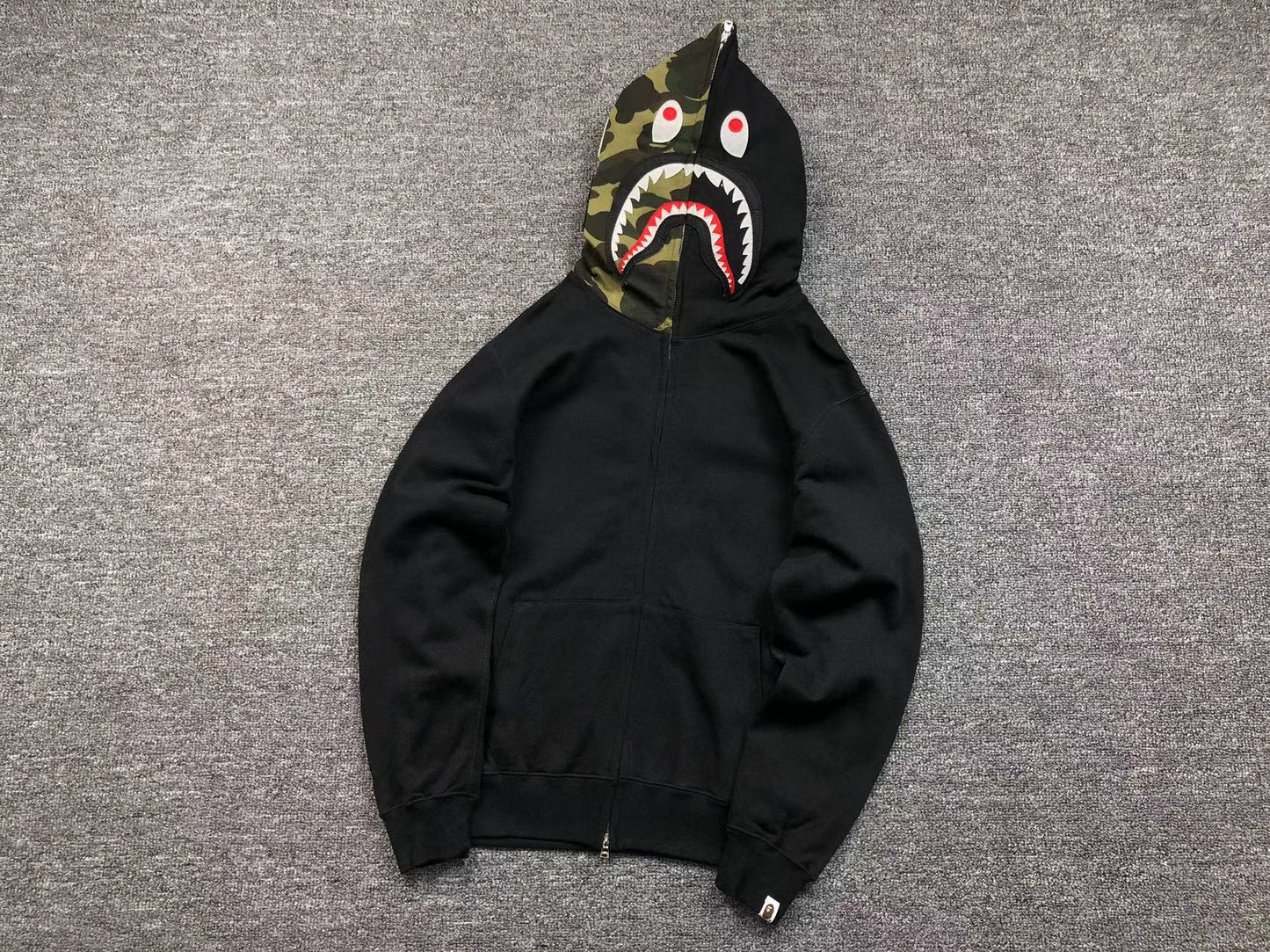Sweat à capuche zippé BAPE Shark noir