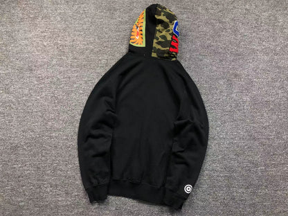 Sweat à capuche zippé BAPE Shark noir