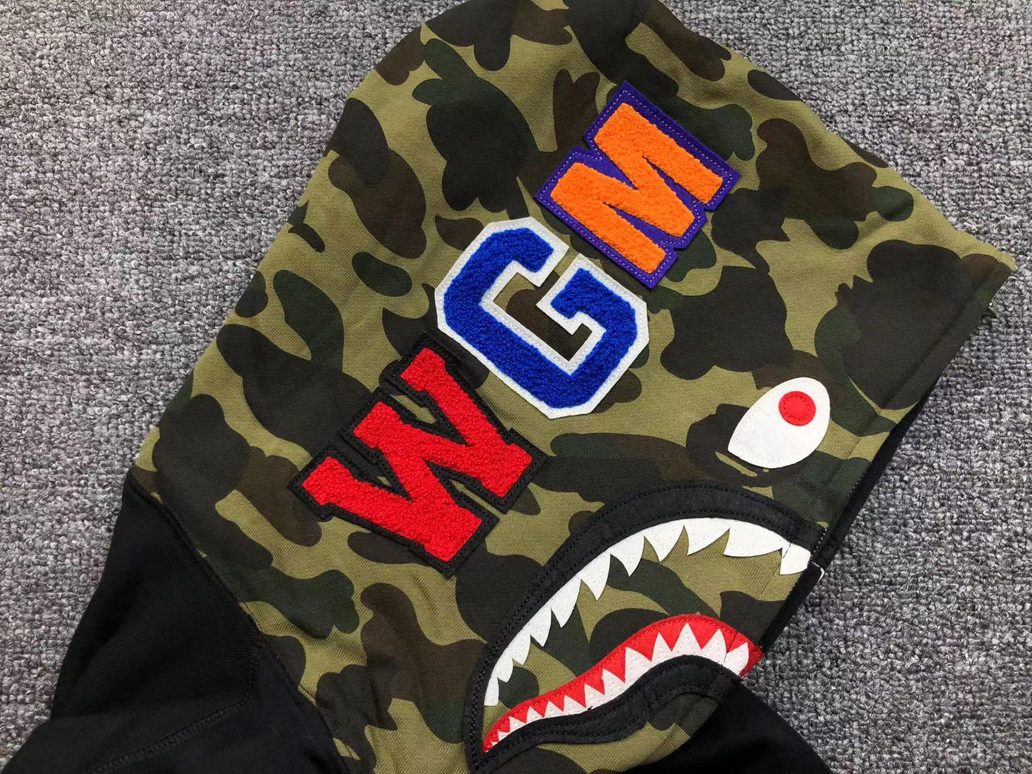 Sweat à capuche zippé BAPE Shark noir