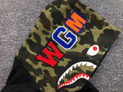 Sweat à capuche zippé BAPE Shark noir