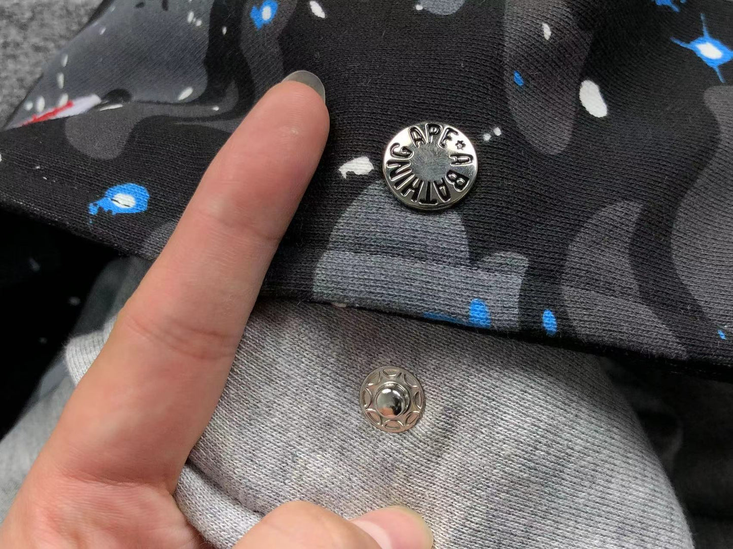 Sweat à capuche zippé BAPE SPACE CAMO DOUBLE SHARK noir