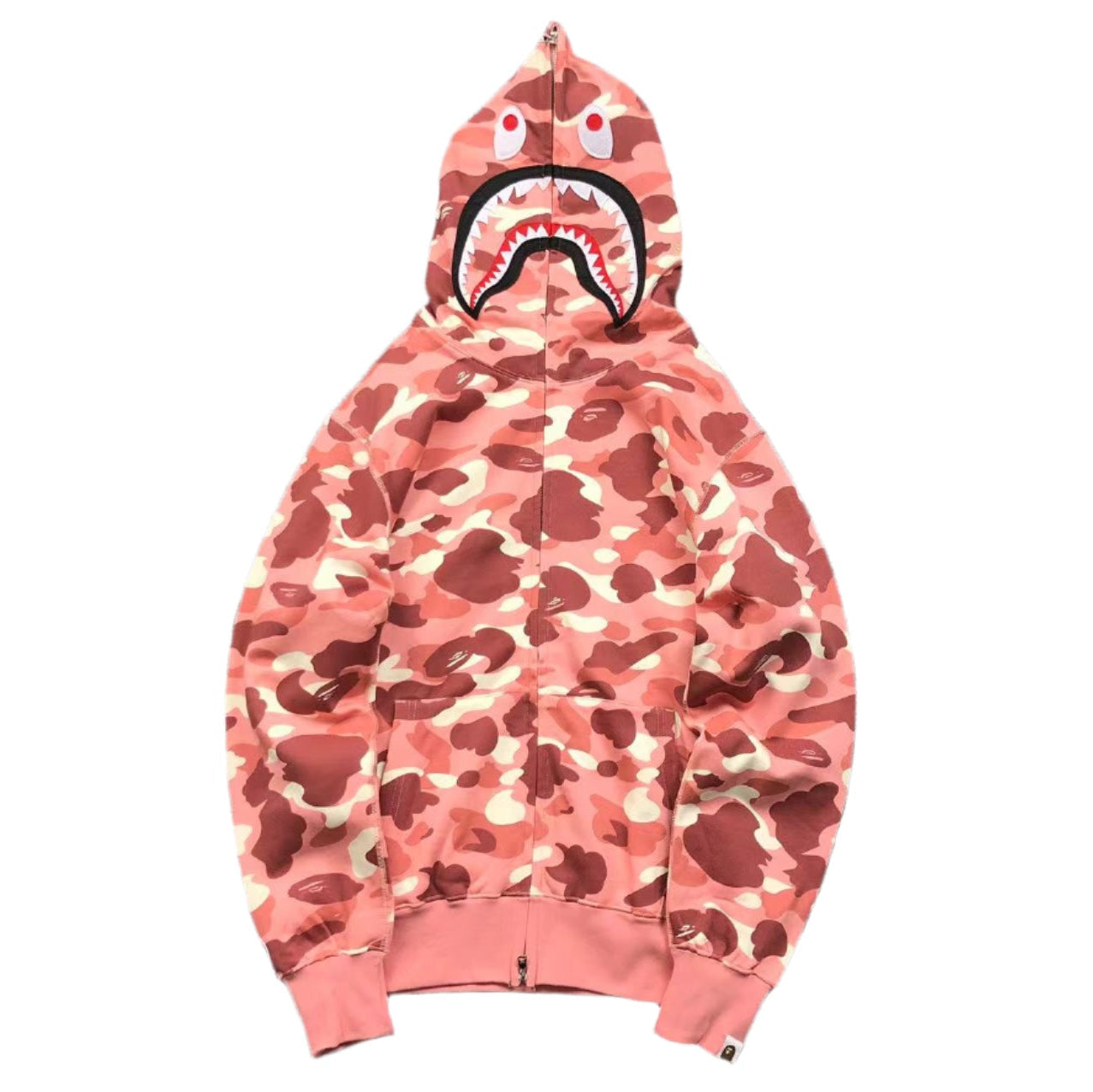 BAPE x BARBIE DOT CAMO SHARK SWEAT À CAPUCHE FERMÉ ROSE