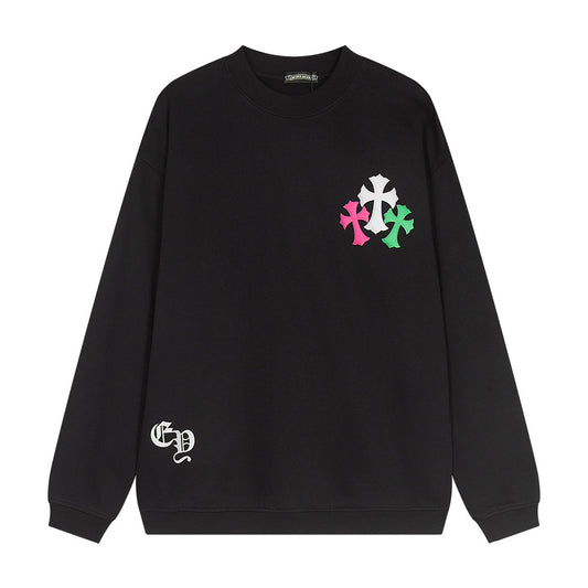 CHROME HEARTS COLORED CROSS HORSE SHOE LOGO SWEATSHIRT BLACK