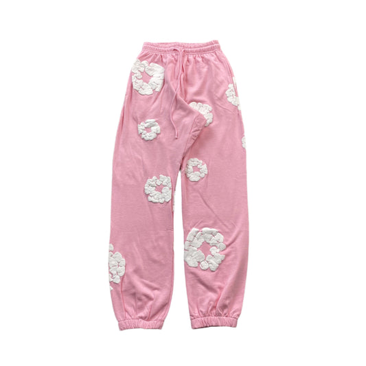 PANTALON DE SURVÊTEMENT ROSE EN COTON ET COURONNE DE JEAN LARMES