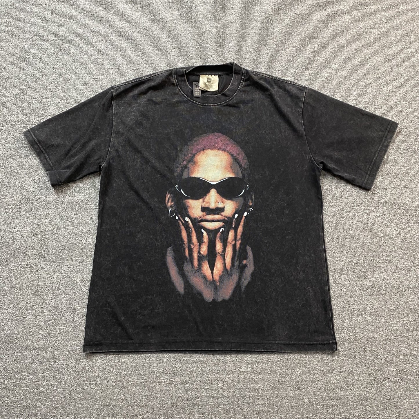 T-shirt graphique vintage Dennis Rodman gris foncé
