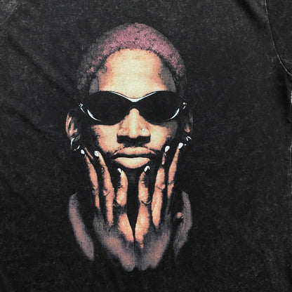 T-shirt graphique vintage Dennis Rodman gris foncé