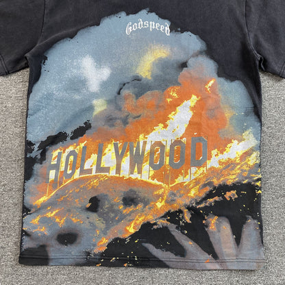 T-shirt Godspeed Hollywood noir délavé