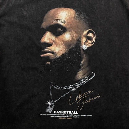 T-shirt graphique vintage LeBron James gris foncé