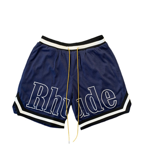 Short bleu marine avec logo RHUDE COURT
