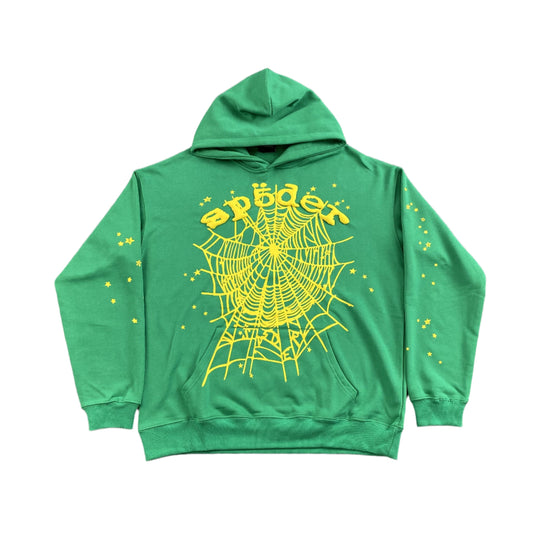 SP5DER STAR OG WEB V2 SWEAT À CAPUCHE SLIME VERT