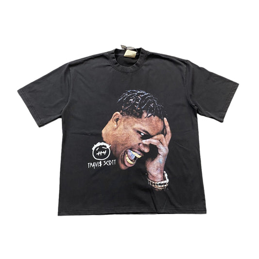 T-shirt graphique vintage Travis Scott noir